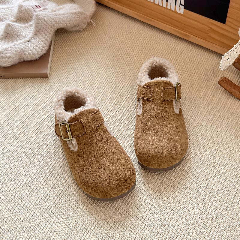 Children's Shoes with Plush Insulation, Autumn and Winter Women's Shoes, Boys' Winter Hairy Shoes, Versatile Baby Cotton Shoes