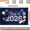 2D Class of 2026 Graduation Banner with Cap and Scroll for Graduation Event