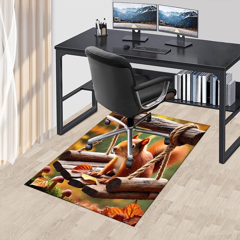

1pc Anime Squirrel Chair Mat - Seasonal Gift for Office and Home Decor - Non-Slip Carpet for Desk Chairs.C066 60cm by 90cm