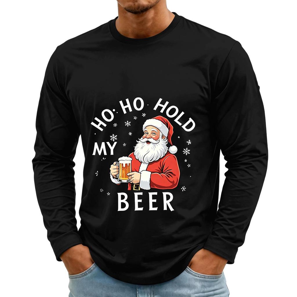 Men's Christmas Casual Long Sleeve Neck T-Shirt