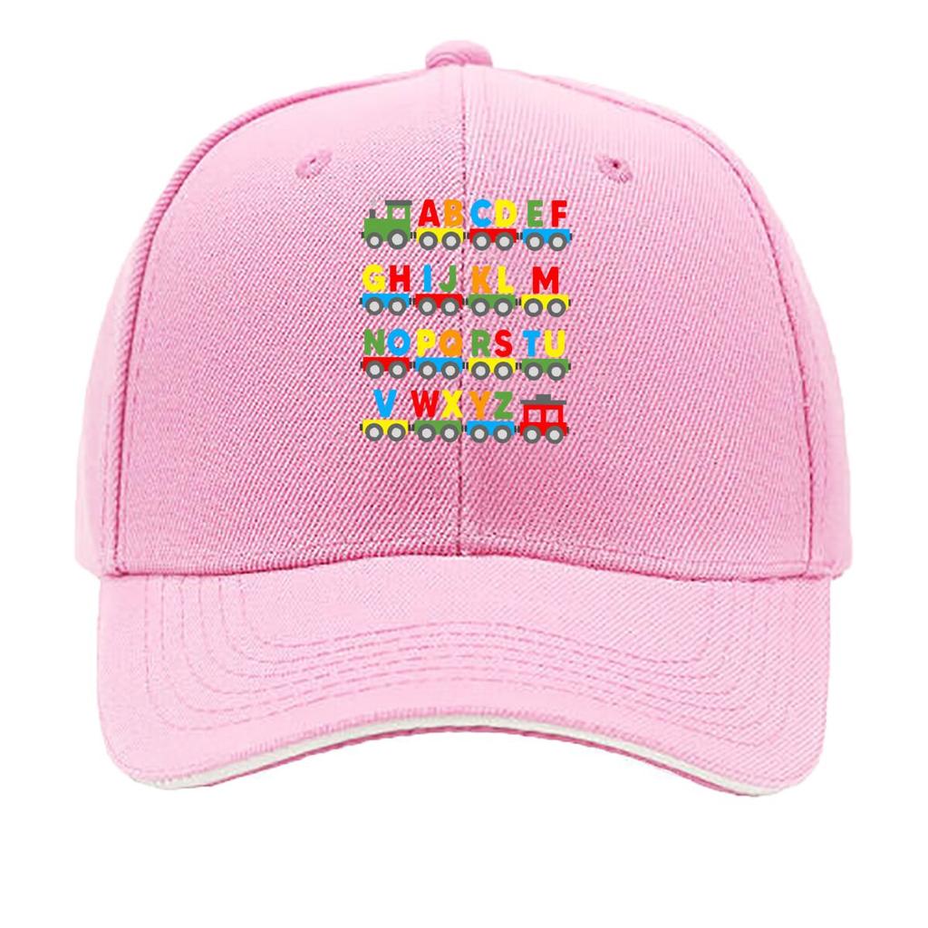 Alphabet Train ABCDEFGHIJKLMNOPQRSTUVWXYZ Colorful s Learning Design Sandwich Baseball Cap Unisex Women Sun Cap