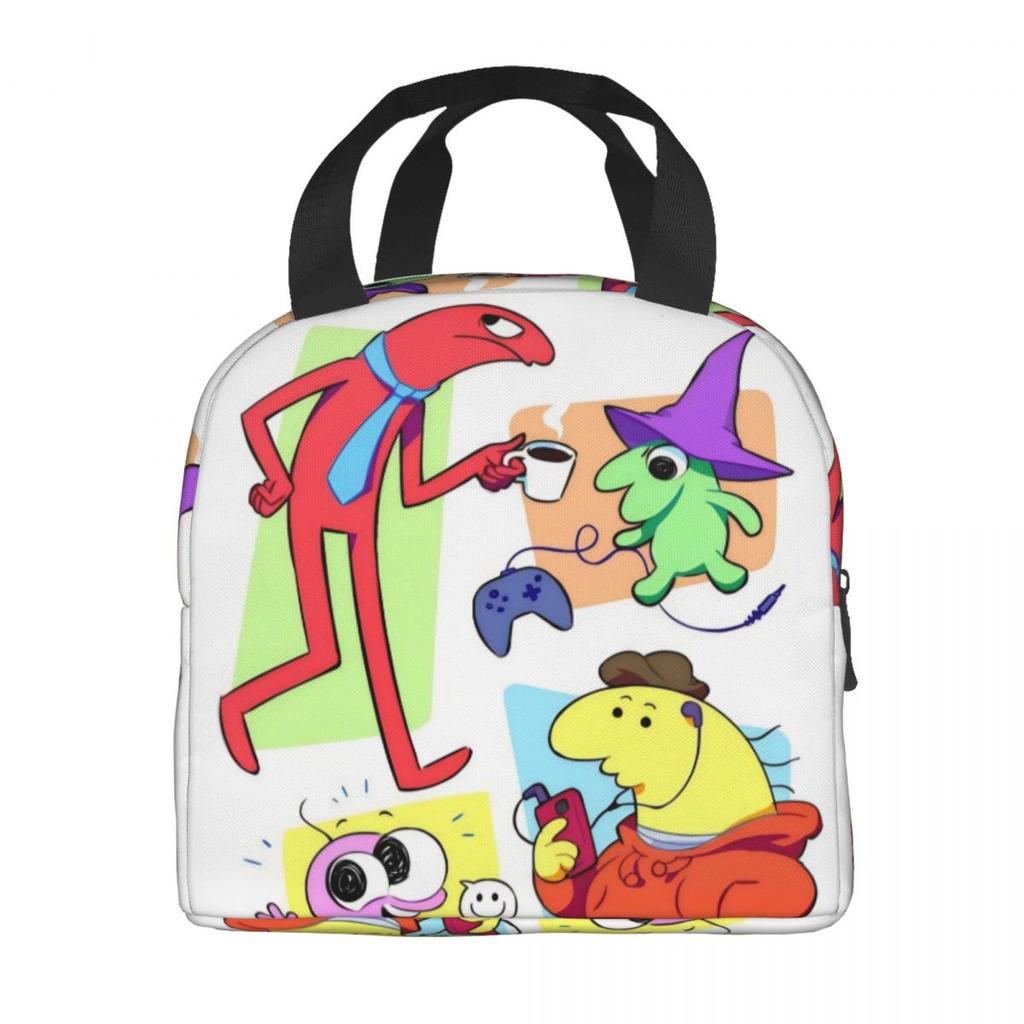 Insulated Lunch Box Smiling Friends Pim And Charlie Merch Food Box Causal Cooler Thermal Bento Box For School