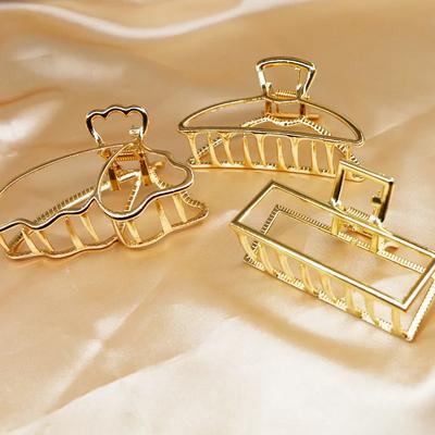 Korejská Jednoduchá Kovová Zlatá Spona do Vlasů Motýl Geometrická Elegantní Klip Spona pro Dívky Pokrývka Hlavy Dámské Vlasové Doplňky