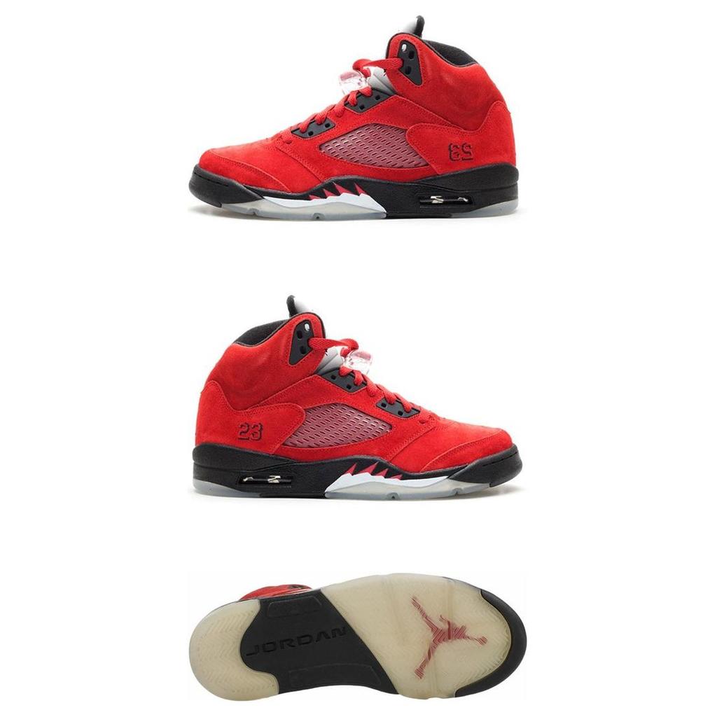 Jordan 5 Retro Dmp Raging Bull Rosso Pelle Scamosciata 136027-601