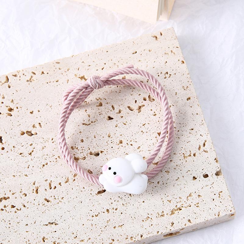 2pcs Magnetic Hugging Bear Couple Bracelets Cute Cartoon Couple Little Rubber Band Girlfriend Bracelet Hair Rope