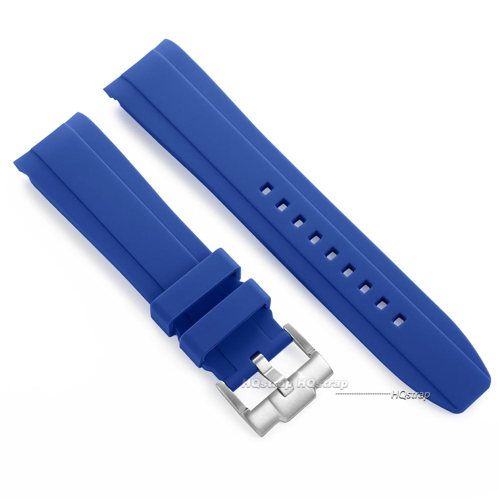 

Curved End Silicone Watch Strap for Omega for Swatch for MoonSwatch 20mm 22mm Men Women Soft Rubber Sport Watch Bracelet 20mm темно-синий