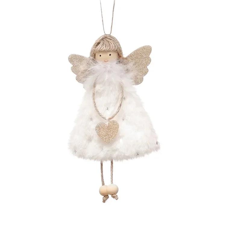Christmas Tree Pendant Hanging Ornaments Plush Angel Dolls Decoration Xmas Angel Girl Navidad New Year Gifts
