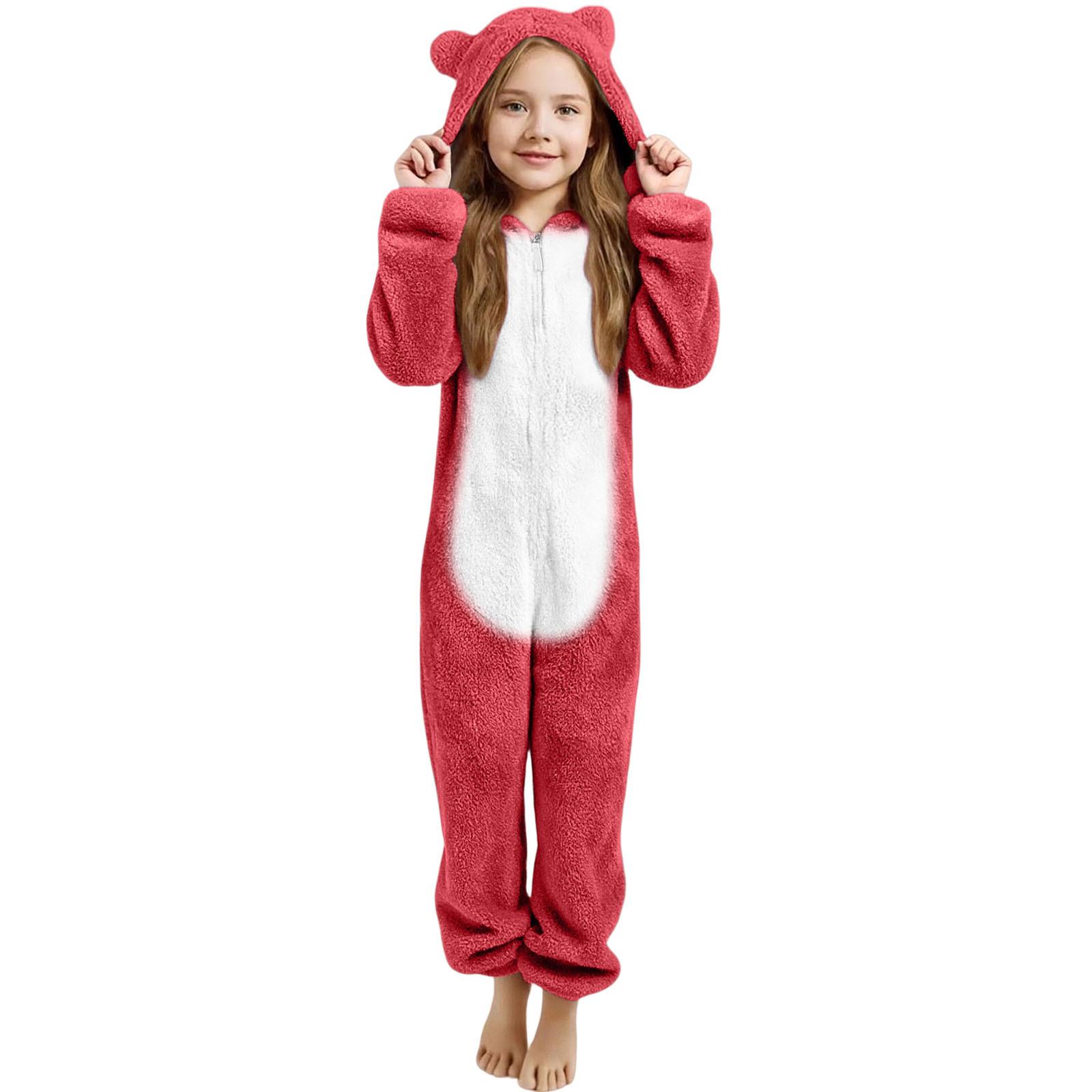 

Children s Fashion Colour-Blocked Fleece-Lined Thickened -Eared Fleece Romper 160