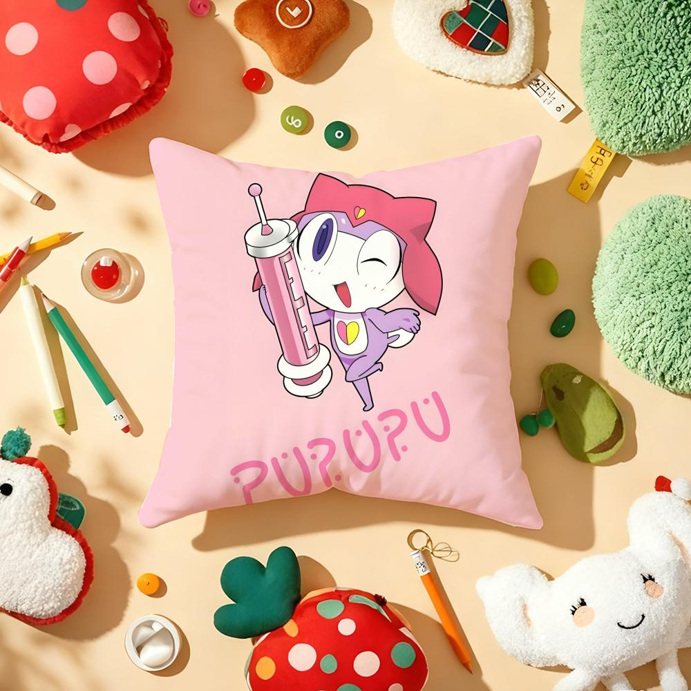 Funny Cartoon Keroro Gunsou Frog Cushion Cover Plush Fabric Soft Double-Sided Printed Sofa Warm Winter Home Gift Pillow Cover