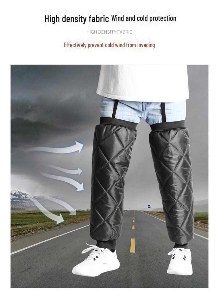 Winter Electric Car Knee Pads for Men and Women: Windproof, Warm Leggings for Motorcycle Riding, Heat-Protective Gear