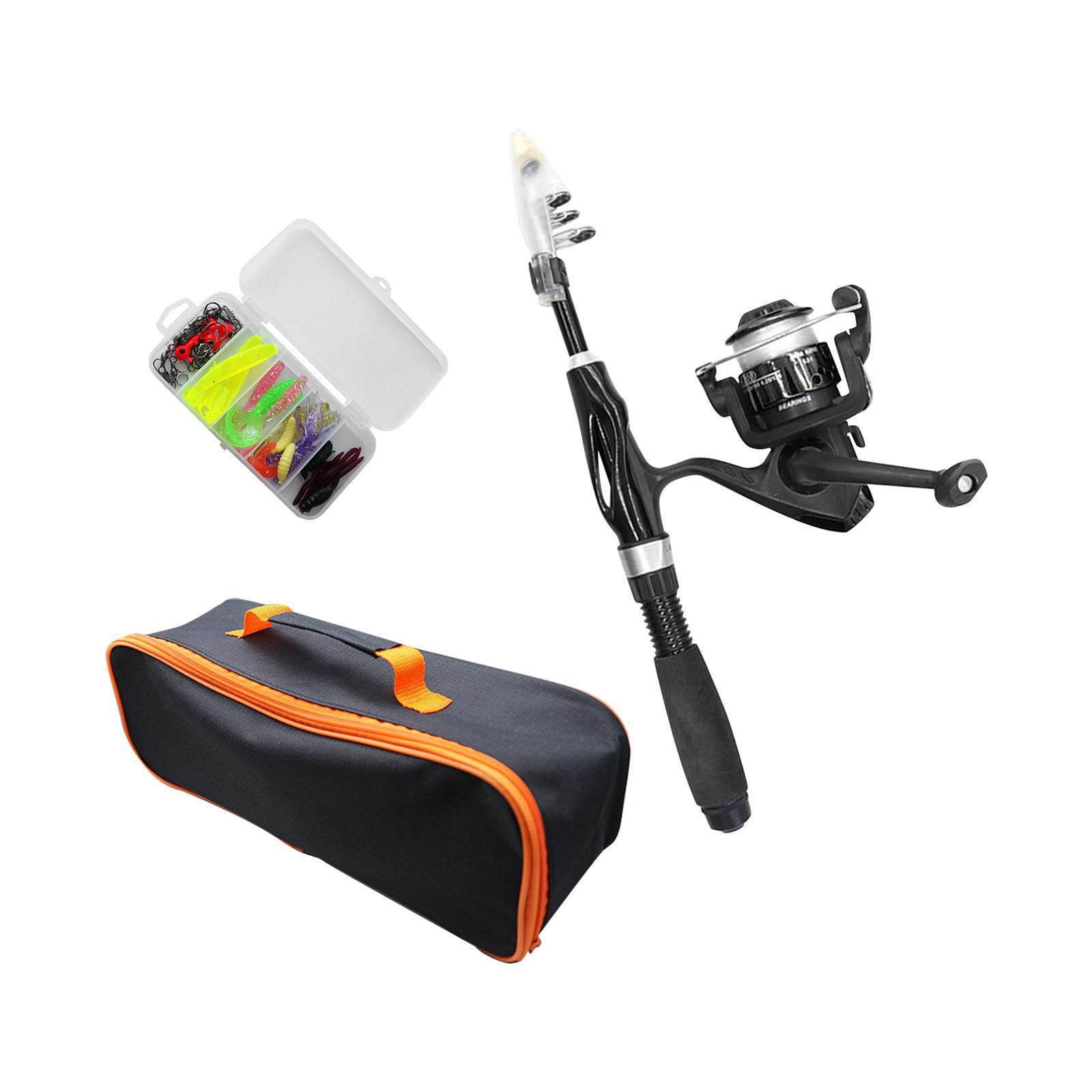 

Fishing Pole Children Starter Kits Child Fishing Rod Complete Set with Lures чорний