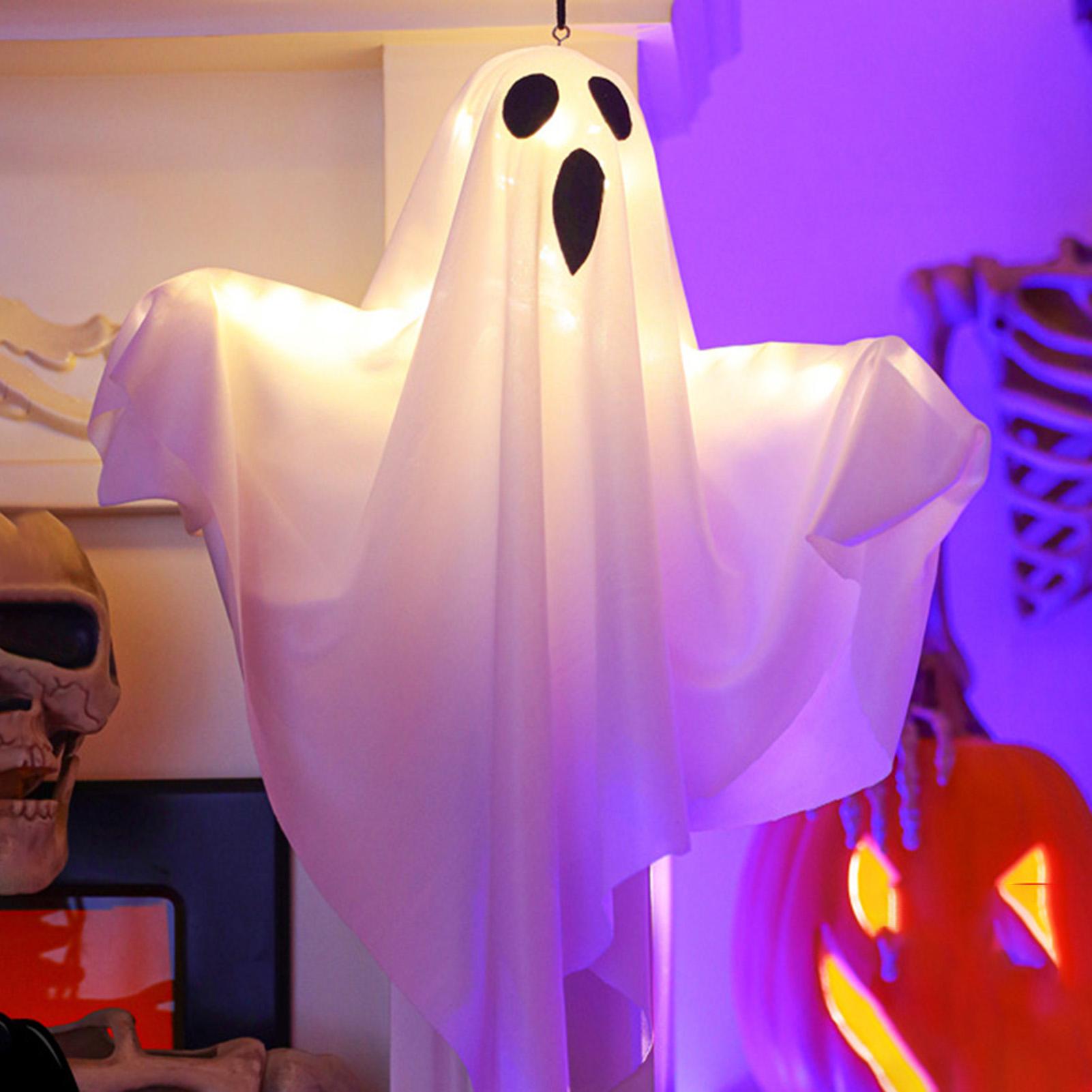 

Halloween White Ghost LED Hanging Light DIY Spooky Decors Emitting Styling Light Horror Indoor Party Decoration Atmosphere Light