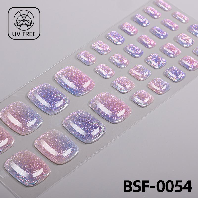 Popular Style New 3D Waterproof Nail Sticker Plastic UV Free Nail Wraps Toe Wraps