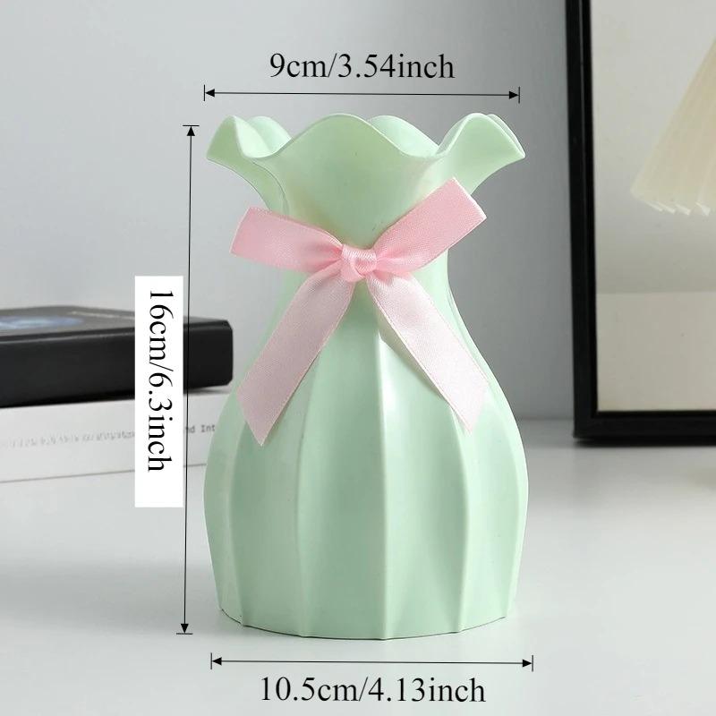 Moderne Plastik-Blumenvase Wasserwellen-Blumentopf 1/2 Stück Körbe Ästhetische Raumdekoration Wohnzimmerdekorationen Ornamente Jarron