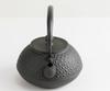 Iwachu Iron Kettle, 9-type, Flat Round Tortoise Shell Design, Black Finish (Kamayaki), 1.1L, for Direct Heat, Nanbu Ironware, 11702