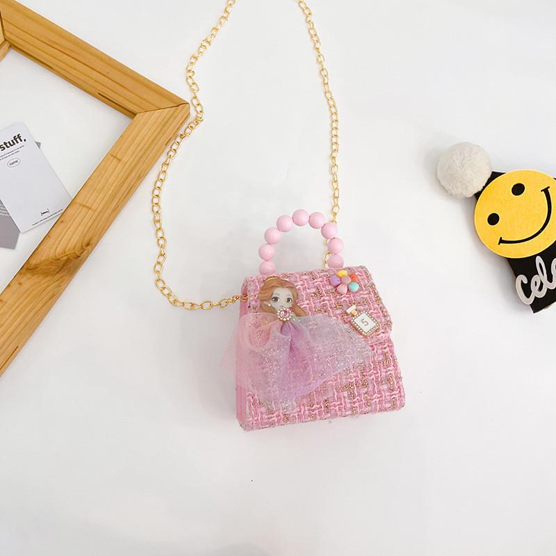 

Chic And Stylish Mini Princess Shoulder Bag For Girls Featuring Pearl Accents And Magnetic Closure Ideal For Daily Outfits Princess Gold Pink