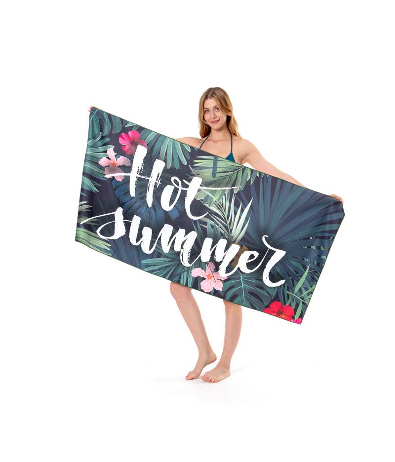 Microfiber Double-sided Velvet Beach Towel, Quick-drying, Non-stick Sand Swimming Beach Towel