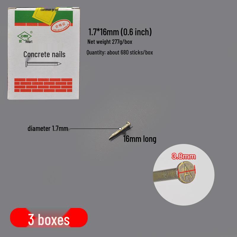 High Hardness Cement & Steel Nails: Durable Wall & Woodworking Nails, Round Nails & Decorative Hooks for Concrete and More