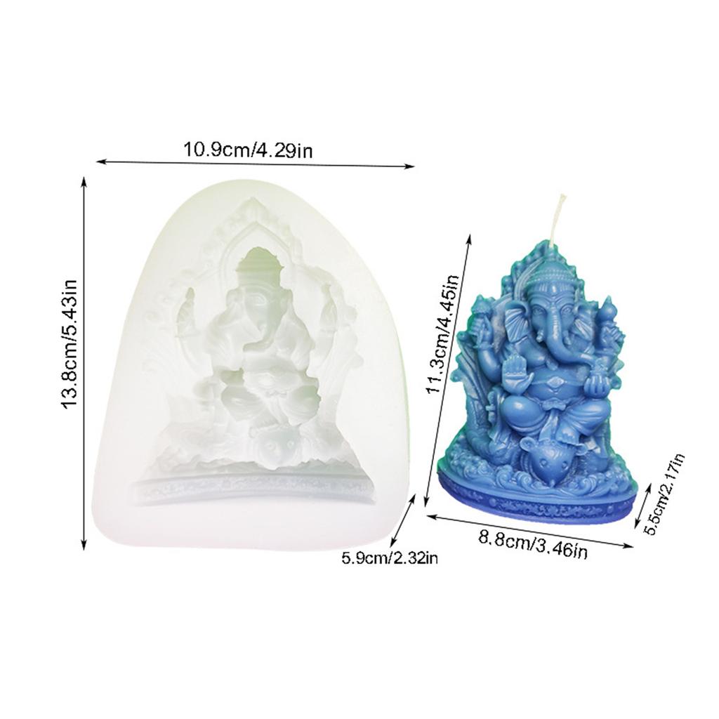 Elephant Statue Candle Mold Silicone Mold for Candle Making DIY Aromatherapy Candle Resin Casting Gypsum Epoxy Mould