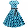 Women's Retro Print Dress Belt Evening Dress