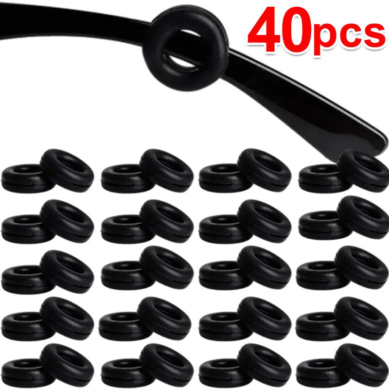20-200pcs Black Silicone Anti-slip Eyeglass Hooks Grip Unisex Round Eyeglasses Leg Ear Sleeve Stopper Eyewear Retainer Holders