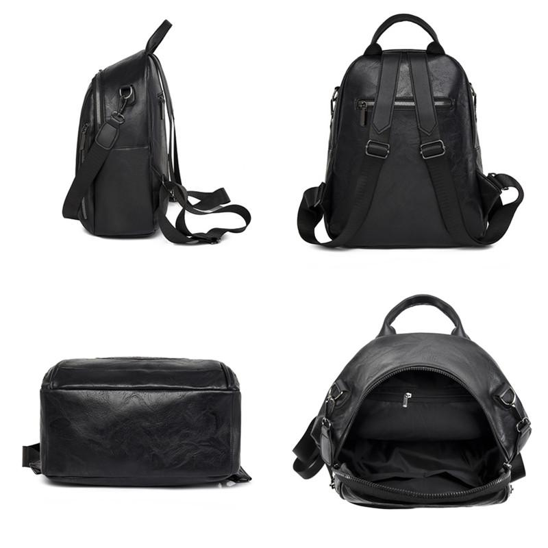 Leather Backpack Women Large Capacity Travel Backpack Fashion School Bag for Teenage Girls Shoulder Bag Mochila