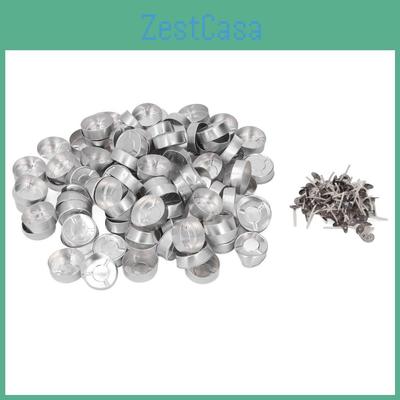 Container Wax Set Candle 100 Aluminum Tea Lights Cup With Candle Wick For Weddings Parties Home
