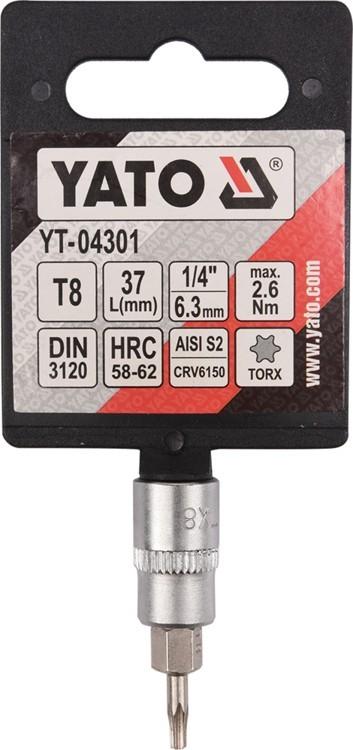 TORX KEY 1/4"""" T8 L37MM YT-04301 YATO