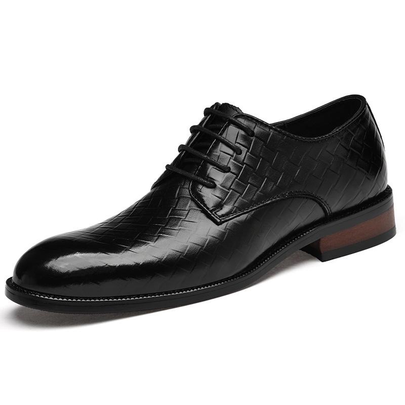 Men s Cross-Border Formal Burnished Leather Shoes - Embossed Top-Layer Cowhide Casual, Large Size, Fashionable Design 38