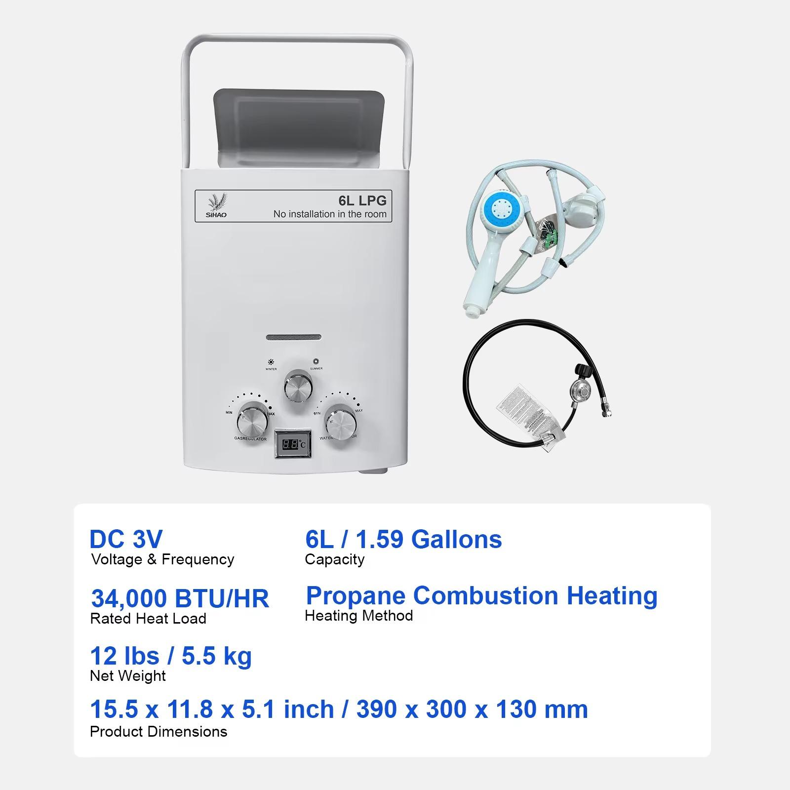 6L Propane Gas LPG Tankless Water