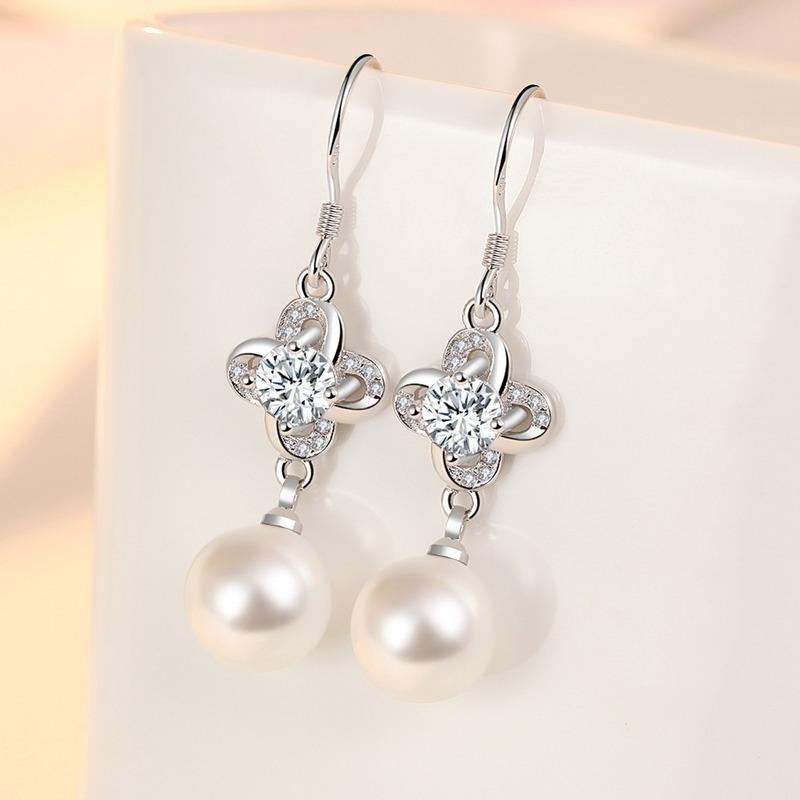 Lindon Kupferlegierung Zirkon Ohrringe Tropfen Ohrringe für Frauen Hochzeit Party Geschenke