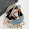 Luxury Designer Crystal Purse for Women Top Handle Ball Box Chain Purses Blue Crystal Crossbody Evening Clutch Bags