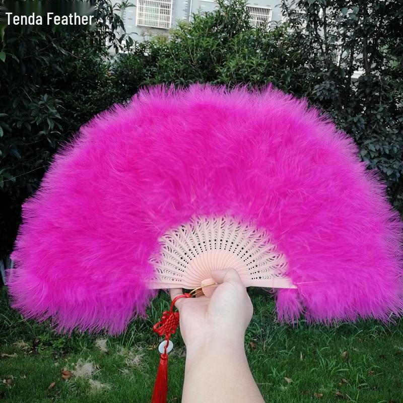 Plush Feather Fan: Thickened Cheongsam Dance Fan 50x30 with Free Shipping