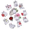 12 Pcs Animal Embroidered Patches White Cats Iron On Patches Applique Patches Sewing On Patches Sewing Patches for Hat