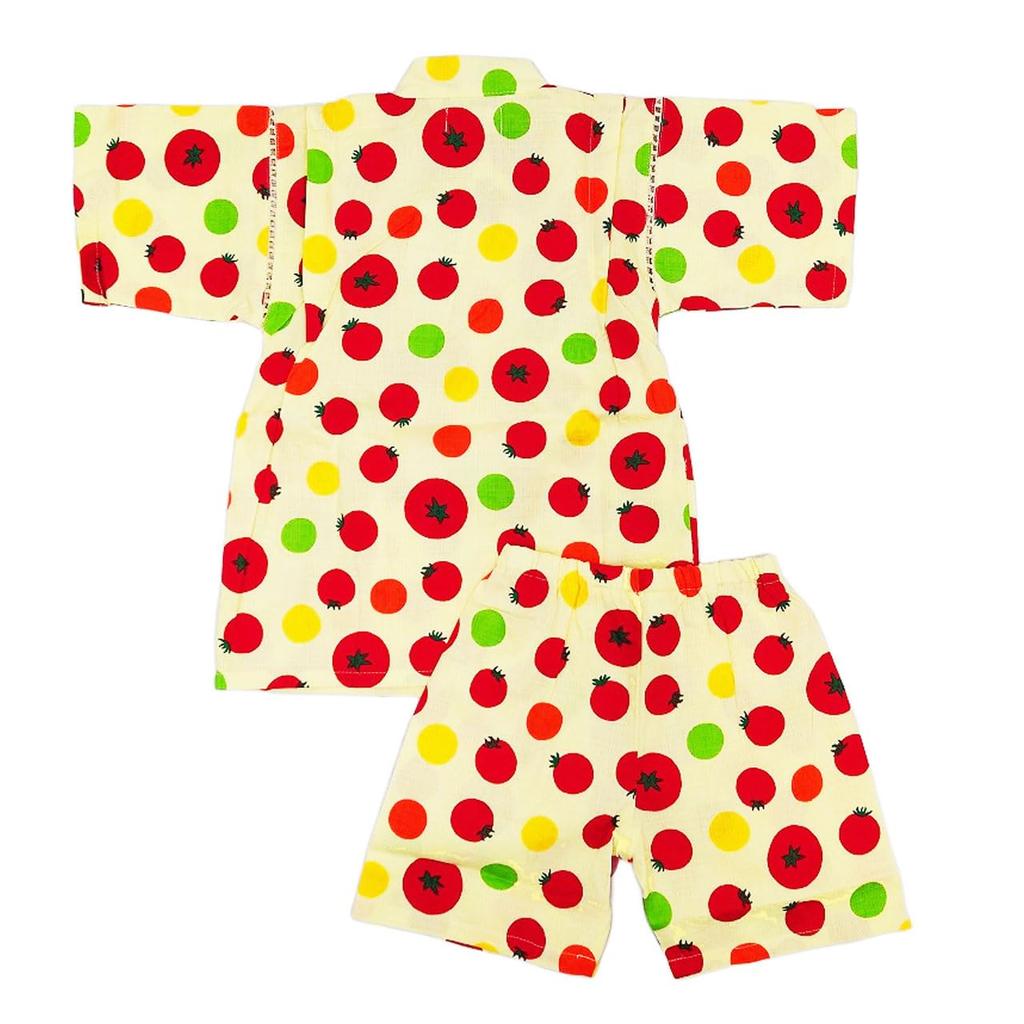 Jinbei for Made with Japanese Tomato 100cm Girls, Kids, Fabric, 100% Cotton, Print, Cream,