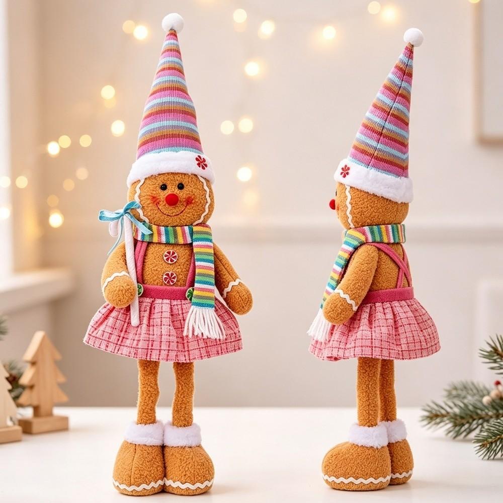 Plush Material Gingerbread Man Plush Ornament Biscuit Man Christmas Decor Desktop Decoration