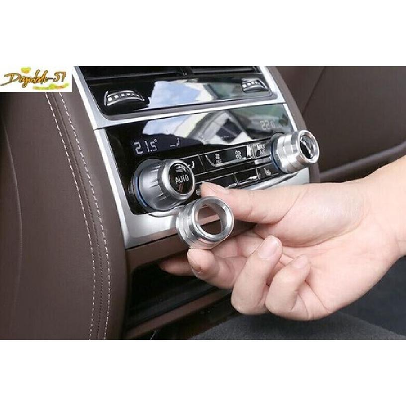 Fits For BMW 5 Series G30 2018-  Silver Aluminum Rear Ac Knob Cover Trim