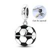 Original 925 Sterling Silver Charms Can Open Football Pendant Fit Original Bracelet Necklace For Women Men DIY Jewelry Gift