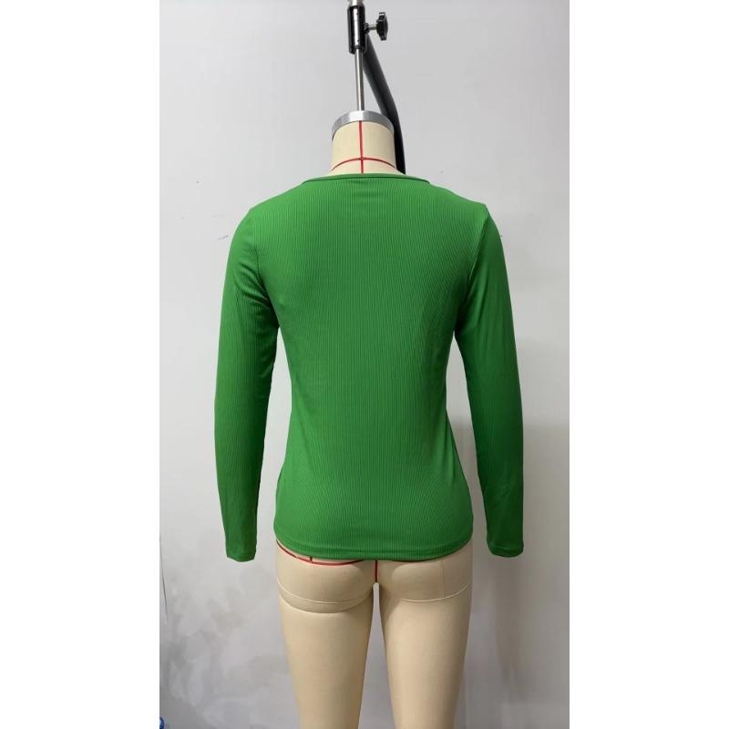 Fashion Knitted Long Sleeve Zipper T-shirt Slim Fit Solid Color Blouse Simple Elegant Spring Summer Casual Simple Tops Basic Shirts