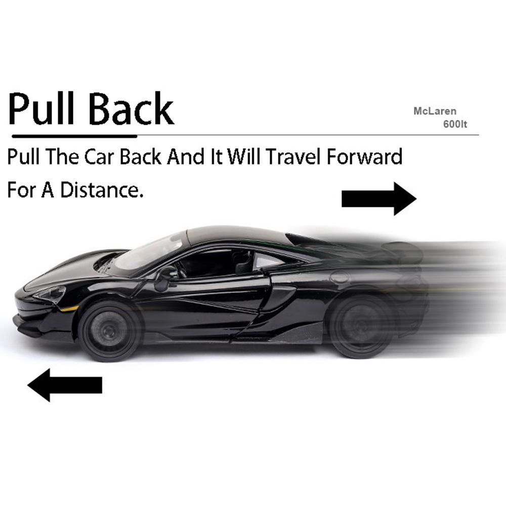 ABBF1 1:32 McLaren 600LT Toy Models Alloy Diecast Cars Sound And Light 3 Doors Opened Pull Back Function Toy Vehicles For Kids' Gifts