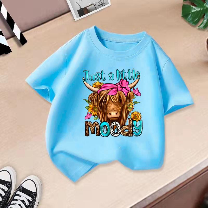 

Kid T Shirt 2-13Y Loose-fit Casual O-Neck Short-sleeve Girl T Shirt Top Boys T Shirt Fashion Print Short-Sleeved 4T(110cm)