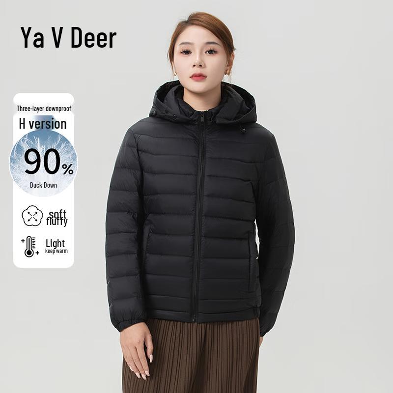 

Yalu Унисекс 90% Утиный пух Легкая Куртка со съемным капюшоном L