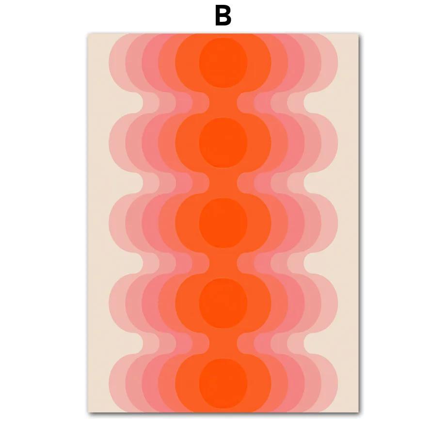 Retro 70s Stripes Art Prints, Sunset, Lip, Rainbow, Flower, Butterfly, Boho Poster, Canvas Painting, Wall Pictures, Living Room