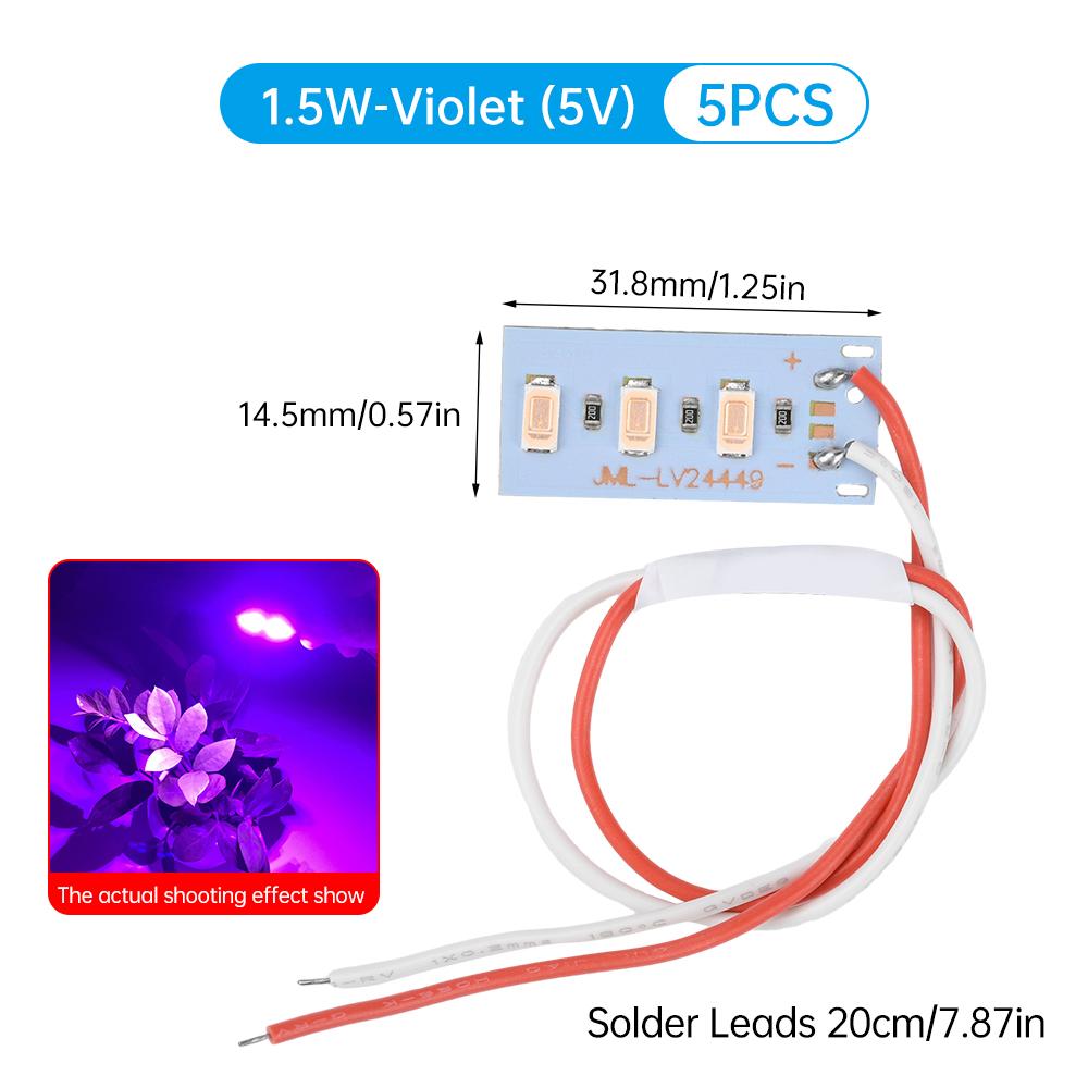 

5Pcs DC 5V 1.5W High Brightness LED Bead Module with Cable LED 5730 Color Lamp Bead Light Board Bulb Red Yellow Green Blue Light