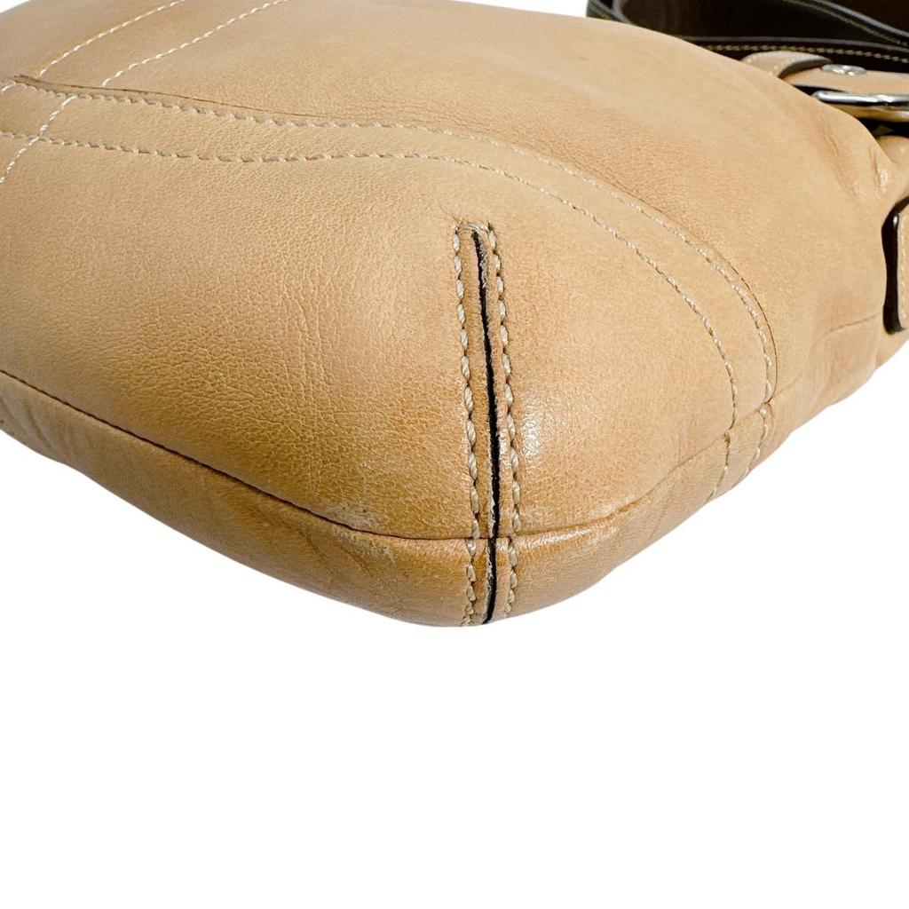 COACH Plain Long shoulder Shoulder Bag leather Brown Women J05S-3594 Used