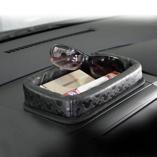 Napolex Armaturenbrettablage für Auto entworfen Echtes Leder Einfaches Auto Auto Disney Micky Maus Innenräume, Stil, Aufbewahrung, Schutz, Installation,