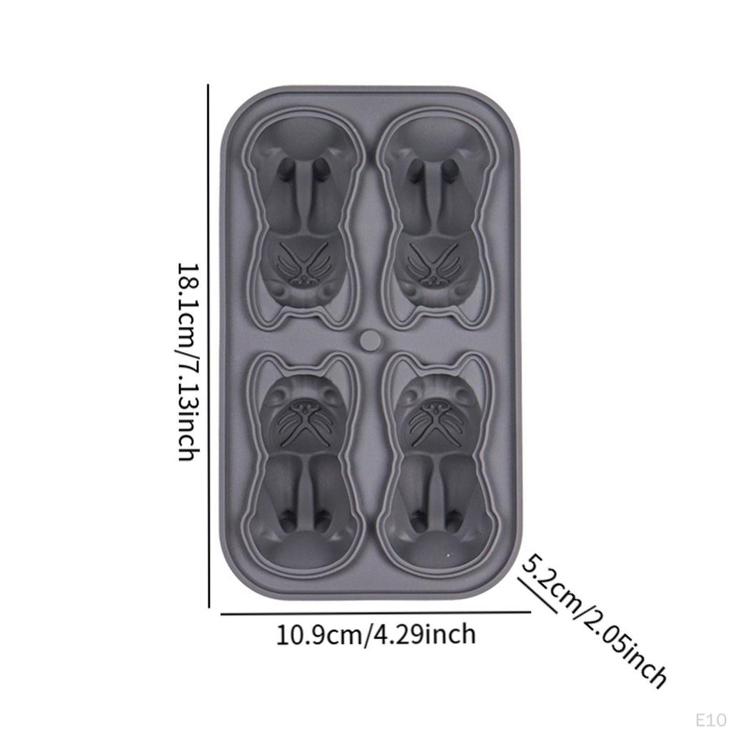 Silicone Chilled Cube Tray DIY Funny 3D Pet Shaped for Lemonade Coffee Drink Blue
