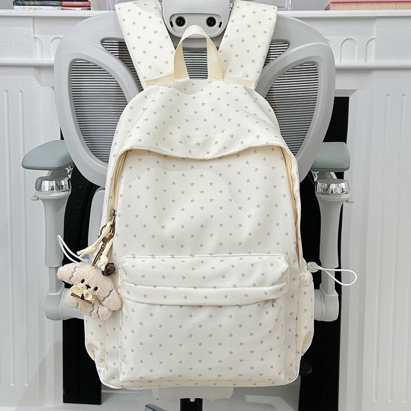 Schoolbag new high-value Japanese ins fresh and sweet polka dot backpack junior high school students lightweight large-capacity backpack