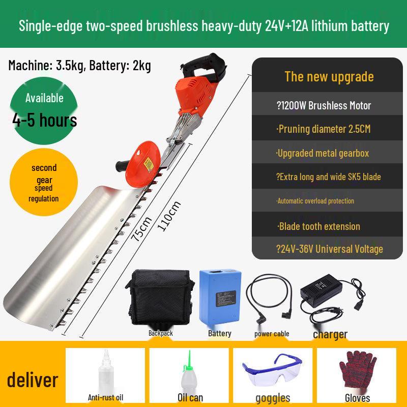 Cordless Lithium Battery Electric Hedge Trimmer Backpack - High Power Garden Pruning Machine for Tea Leaves, Tea Trees, and Branches