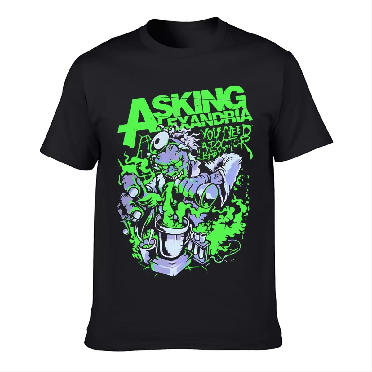 

Streetwear Vintage Asking Alexandria Band British Metal Core Mens Summer Cotton Casual Short Sleeve T-Shirt Top Harajuku Hip Hop S